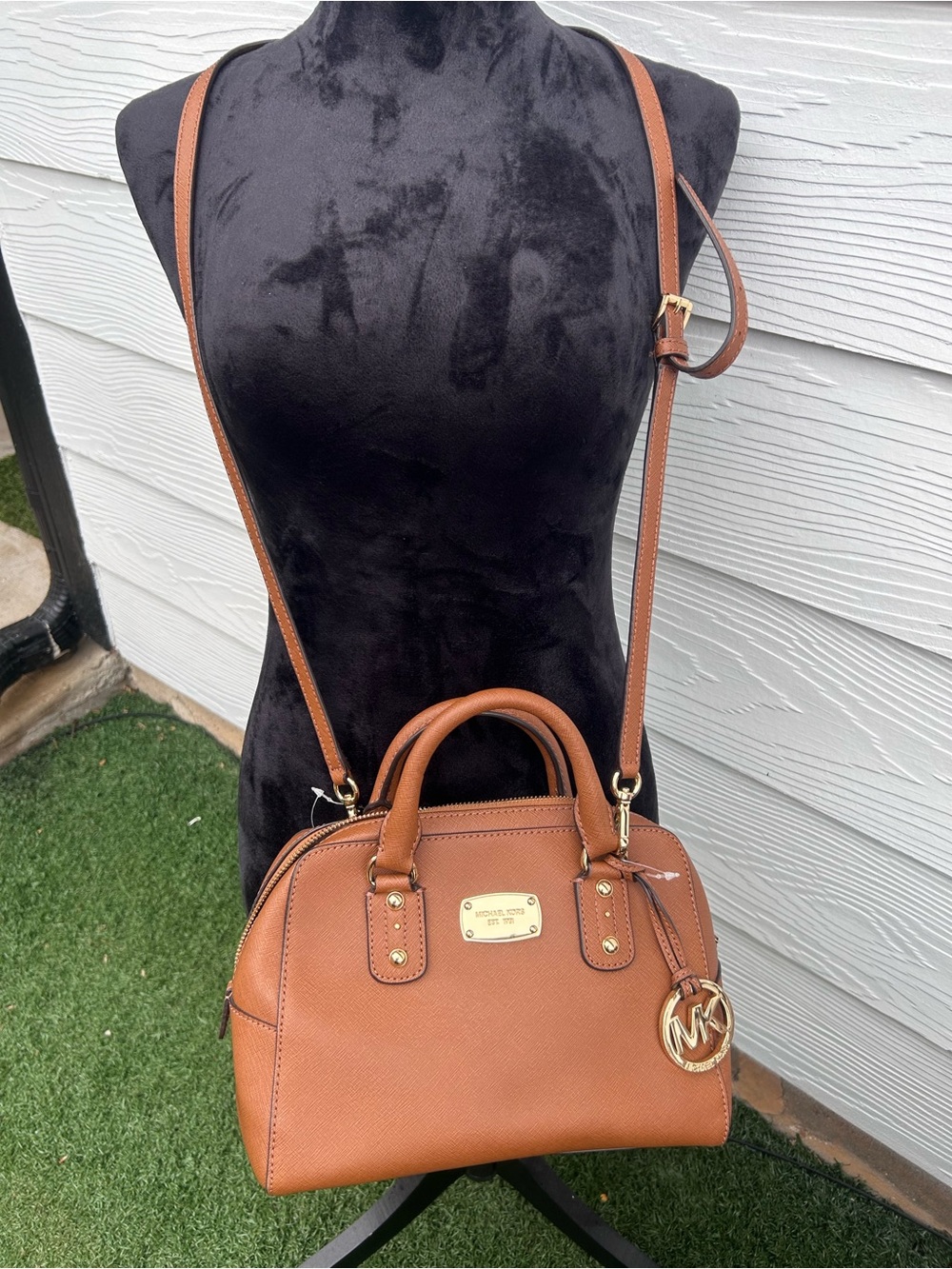 Michael Kors Tan Saffiano Leather Crossbody Satchel